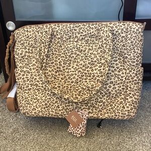 BEIS Tan Leopard Print Travel Bag